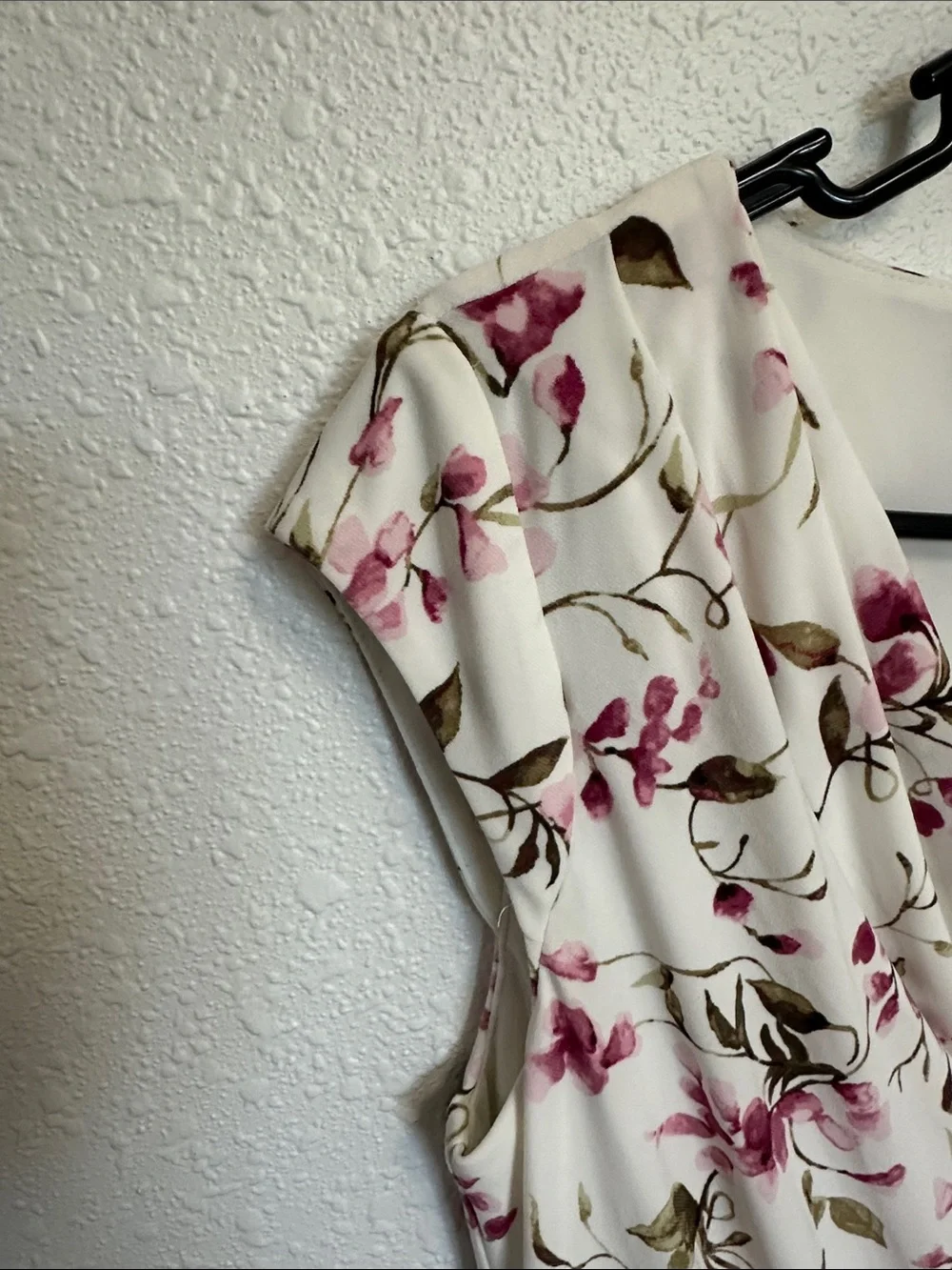 Lauren Ralph Lauren Pink Floral Midi Dress in Cream Size 4 - Picture 5 of 10